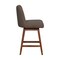 Armen Living Amalie Swivel Counter Stool in Brown Oak Wood Finish with Taupe Boucle Fabric 840254332034 - alternate 7